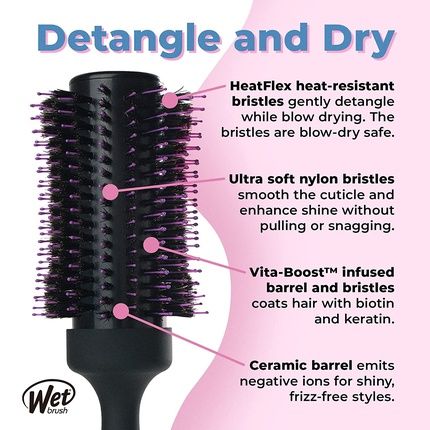 Wet Brush Volumizing Round Brush For Thick And Coarse Hair - Unisex - Image 3