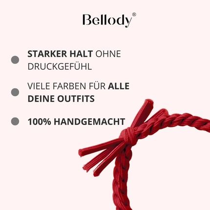 Bellody Original Hair Ties Stylish Braided Hair Tie With Strong Hold Bordeaux Red Women'S Hair Accessories In Dark Red