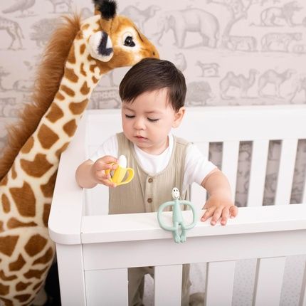 Matchstick Monkey Antimicrobial Teething Gift Set 1 Banana Shaped Soother And 1 Animal Teether 3 Months Old+ Banana & Monkey