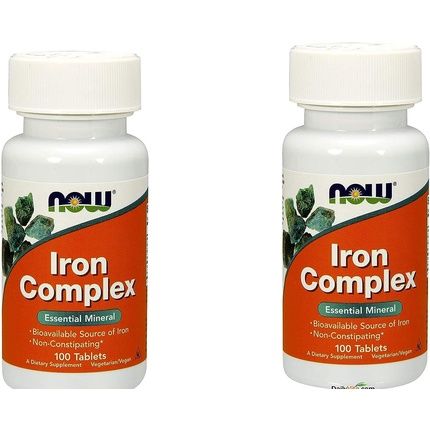 Now Iron Complex Non-Constipating Essential Mineral 100 Tablets