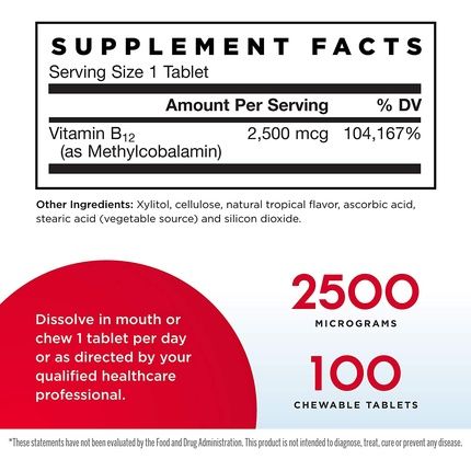 Jarrow Formulas Methyl B-12 Supports Brain Cells And Nerve Tissue 2500Mcg 100 Count