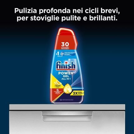 Finish Powergel Dishwashing Liquid Multifunction Degreasing Power Lemon 600Ml - Image 3