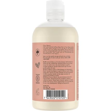 Sheamoisture Coconut & Hibiscus Curl & Shine Shampoo For Thick, Curly Hair 384Ml - Image 3