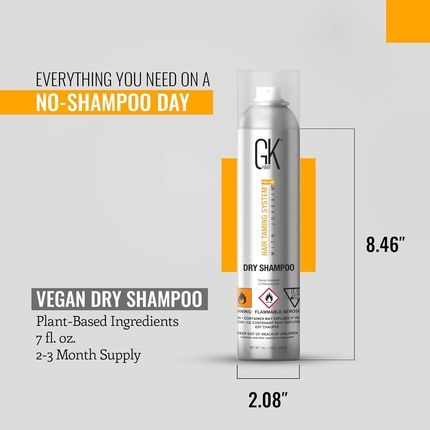 Gk Hair Waterless Overnight Dry Shampoo Hair Taming System No Residue Spray 7 Fl Oz 332Ml For Fine Oily All Hair Types Removes Flaking Dandruff Excess Oil Sulfate Paraben Free Women And Men