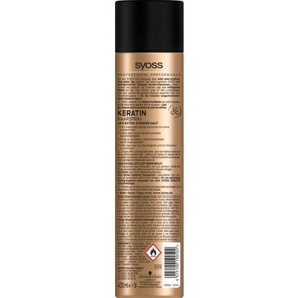 Syoss Keratin Hair Spray Extra Strong Hold 400Ml