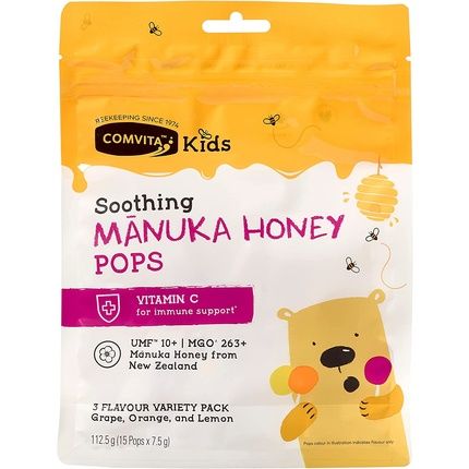 Comvita Kids Manuka Honey 3 Flavour Variety Pack 15 Lollipops