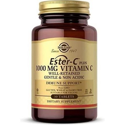 Solgar Ester-C Plus 1000Mg Vitamin C Tablets 30 Pack - Supports Healthy Immune System - Highly Absorbable - Vegan And Gluten Free