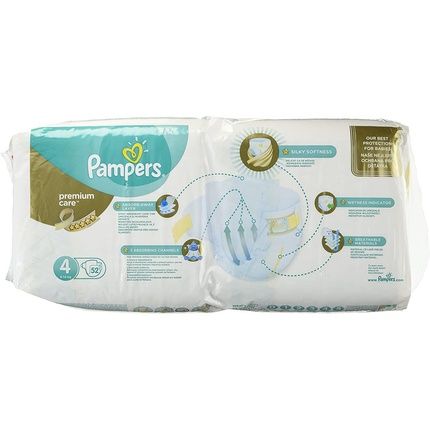 Pampers Premium Care Diapers Size 4 - 52 Pieces