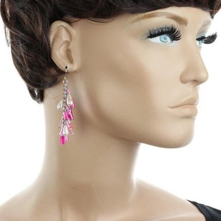 Pink Earrings With Beads