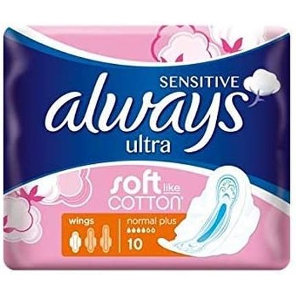 Always Sensitive Ultra Normal Plus Pads With Wings 10Pcs