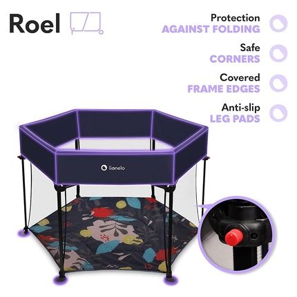 Lionelo Roel Playpen Baby Up To 15 Kg Large Size 135 X 85 Cm Hexagonal - Image 3