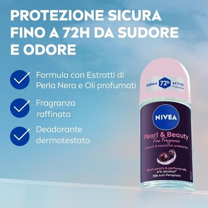 Nivea Pearl & Beauty Roll-On Deodorant 50Ml For Women