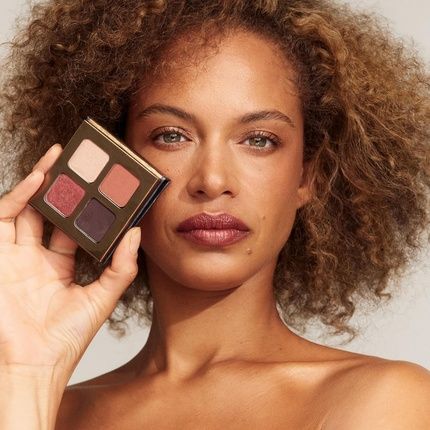 Inika Organic Quad Eyeshadow Palette Pure Mineral Shimmer Longwear Highly Pigmented Blendable With Vegan Cocoa Seed Extract And Organic Carnauba Wax Cruelty-Free Makeup Flowers - Image 3