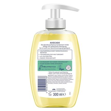 Cd Avocado Wash Lotion In Dispenser 300Ml - Nourishing Lotion For Moisturizing Cleansing - Vegan And Soap-Free 300Ml
