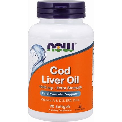 Now Foods Cod Liver Oil Soft Gels, 1000 Mg, 90 Count 2 Pack