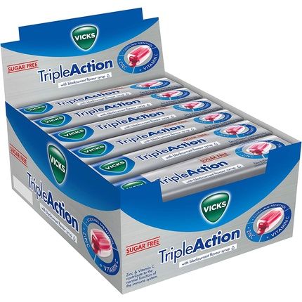 Vicks Vapodrops Tripleaction Sugar Free Lozenges With Menthol Zinc And Vitamin C