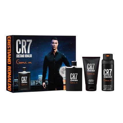Cristiano Ronaldo Game On For Men 3 Piece Gift Set 3.4Oz Edt Spray 5.1Oz Shower