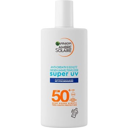 Garnier Ambre Solaire Antioxidant Super Uv Sun Protection Fluid With Spf 50+ Light And Non-Greasy Sun Cream With Hyaluronic Acid 40Ml