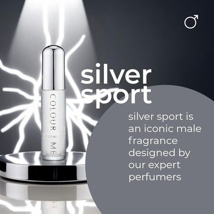 Colour Me Silver Sport Perfume For Men 50Ml Eau De Parfum Luxury Fragrance