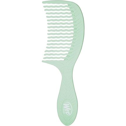 Wet Brush Go Green Tea Tree Oil Infused Treatment Comb Wide Tooth Hair Detangler - Wavetooth Design - 100% Plant-Based Plastic