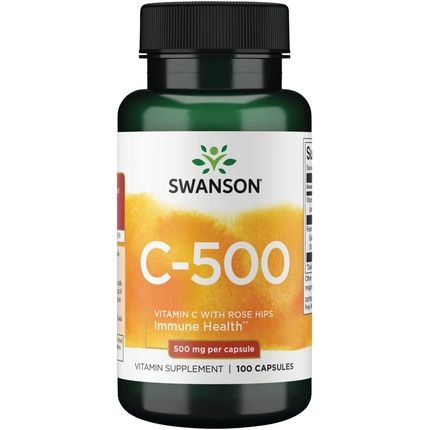 Swanson Vitamin C With Rose Hips Antioxidant Supplement 500Mg 100 Capsules