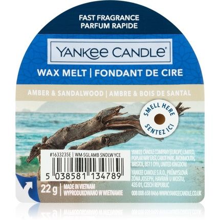 Yankee Candle Amber Sandalwood Scented Wax 22G