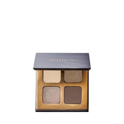 Inika Organic Quad Eyeshadow Palette Pure Mineral Shimmer Longwear Highly Pigmented Blendable With Vegan Cocoa Seed Extract And Organic Carnauba Wax Cruelty-Free Makeup Wind