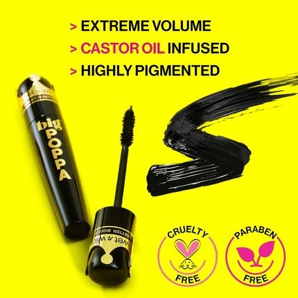 Wet N Wild Big Poppa Mascara Intensive Volumizing Formula With Castor Oil - Blackest Black