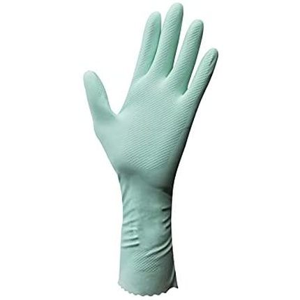 Vileda Extra Sensation Very Sensitive And Plush Inside Cotton Gloves Large Size Alloy Steel Green L