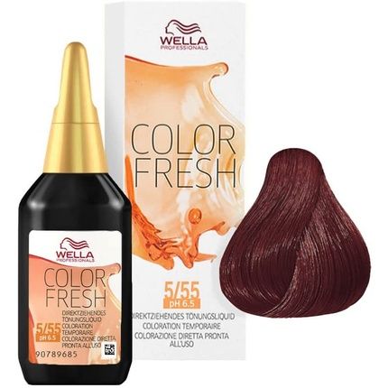 Wella Colour Fresh Semi-Permanent Hair Colour 5/55 Light Brown Mahogany Intense 75Ml