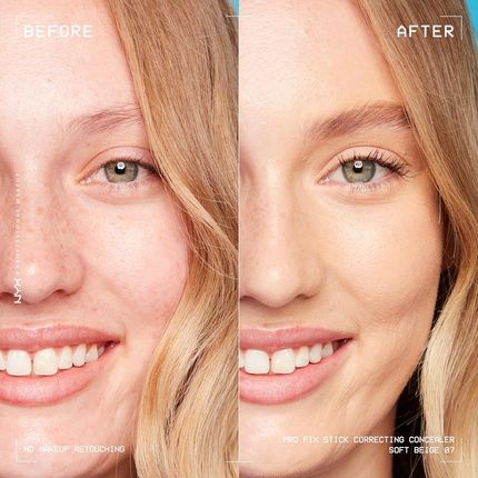Nyx Professional Makeup Correcting Concealer Stick Covers Blemishes Dark Spots Discoloration 12H Wear Vegan Formula Pro Fix Stick Soft Beige 07 - Image 3