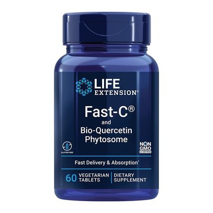 Life Extension Fast-C & Bio-Quercetin Phytosome Vitamin C Supplement 60 Tablets