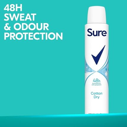 Sure Cotton Dry Anti-Perspirant Aerosol Deodorant For Women 48-Hour Sweat And Odor Protection 200Ml Fresh - Image 3