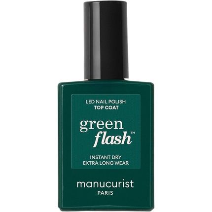 Manucurist Green Flash Vegan Led Gel Nail Polish Top Coat 12-Free
