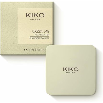 Kiko Milano Green Me Highlighter Powder Face Highlighter 101 Champagne Gold - Image 3