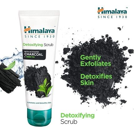 Himalaya Detoxifying Charcoal Face Scrub With Activated Charcoal And Green Tea 75Ml - Image 3