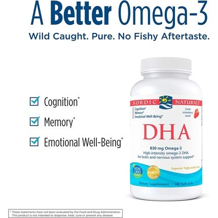 Nordic Naturals Dha Strawberry Soft Gels 180 Count 830Mg Omega-3 High-Intensity Formula For Brain And Nervous System Support - Image 3