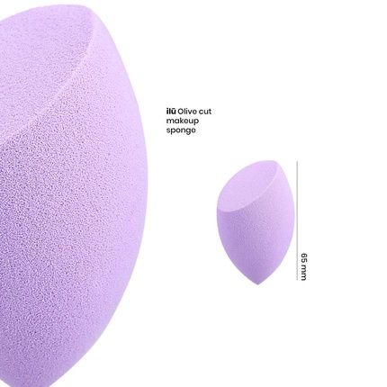 T4B Ilu Olive Cut Shaped Purple Makeup Sponge - Image 3