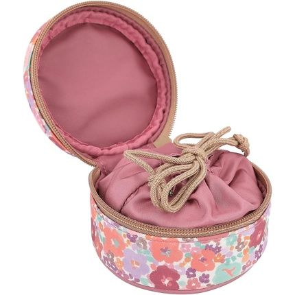 Depesche Topmodel Floral Round Jewellery Box In Dark Pink With Model Motif
