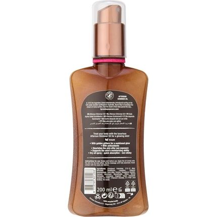 Byron Bay Australia Aftersun Dry Shimmer Oil Spray With Luxury Golden Glitter 200Ml