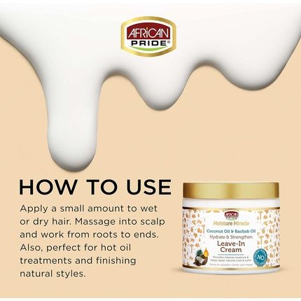 African Pride Moisture Miracle Coconut And Baobab Oil Leave-In Cream 15 Oz