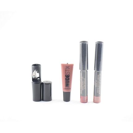 Nudestix Nude + Red Hot Lips 3 Piece Lip Set - Lip Color, Lip Liner, Lip Plumper