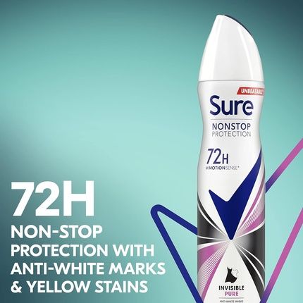 Sure Invisible Anti-Perspirant 72H Protection 250Ml Pure - Image 3