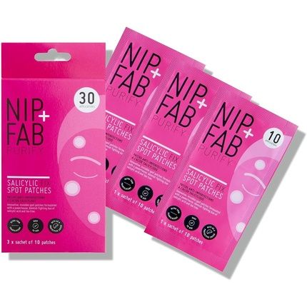 Nip + Fab Salicylic Acid Fix Spot Patches For Face With Tea Tree Blemishes Dark Spots Patch 30 Count