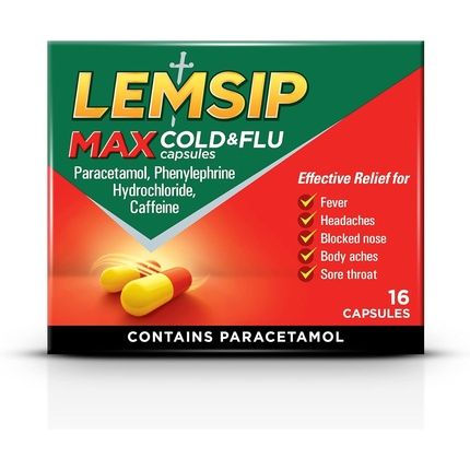 Lemsip Max Cold & Flu Capsules 16 Capsules