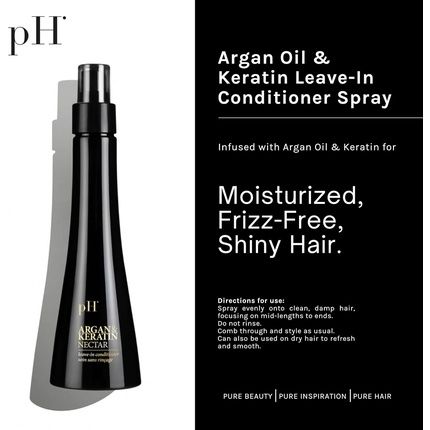 Ph Argan Keratin Nectar Leave-In Conditioner For Soft Silky Hair With Extreme Shine