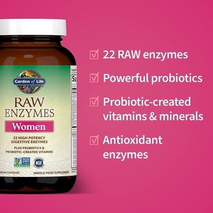 Garden Of Life Raw Enzyme Women'S Digestive Supplement 90 Capsules - Image 3