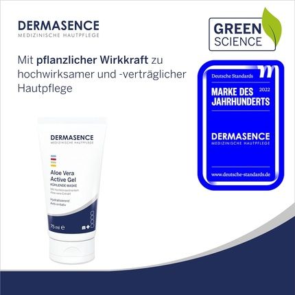 Dermasence Aloe Vera Active Gel 75Ml Moisturizing And Soothing Care Mask For Face, Neck, And Decollete - Ideal After Sun Care