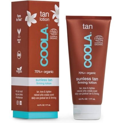 Coola Organic Sunless Self Tanner Body Firming Lotion Pina Colada 6 Fl Oz