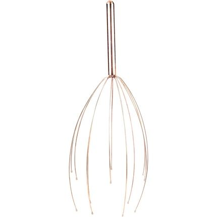 Kikkerland Copper Head Massager Flexible Scalp Massager Scratcher Tingler For Stress Relief And Relaxation 24.9Cm X 10.9Cm X 10.9Cm